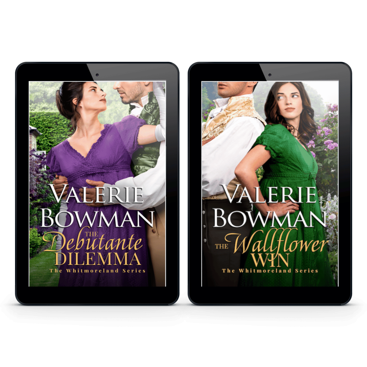 Books 3 and 4 of the Whitmorelands Regency historical romance series by author Valerie Bowman in ebook format.